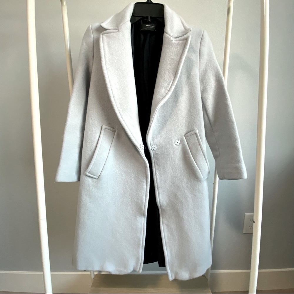Zara Blue Grey Peacoat XS